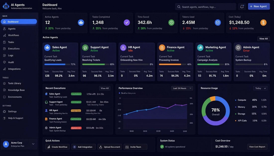 Платформа AI-агентов для автоматизации бизнес-процессов