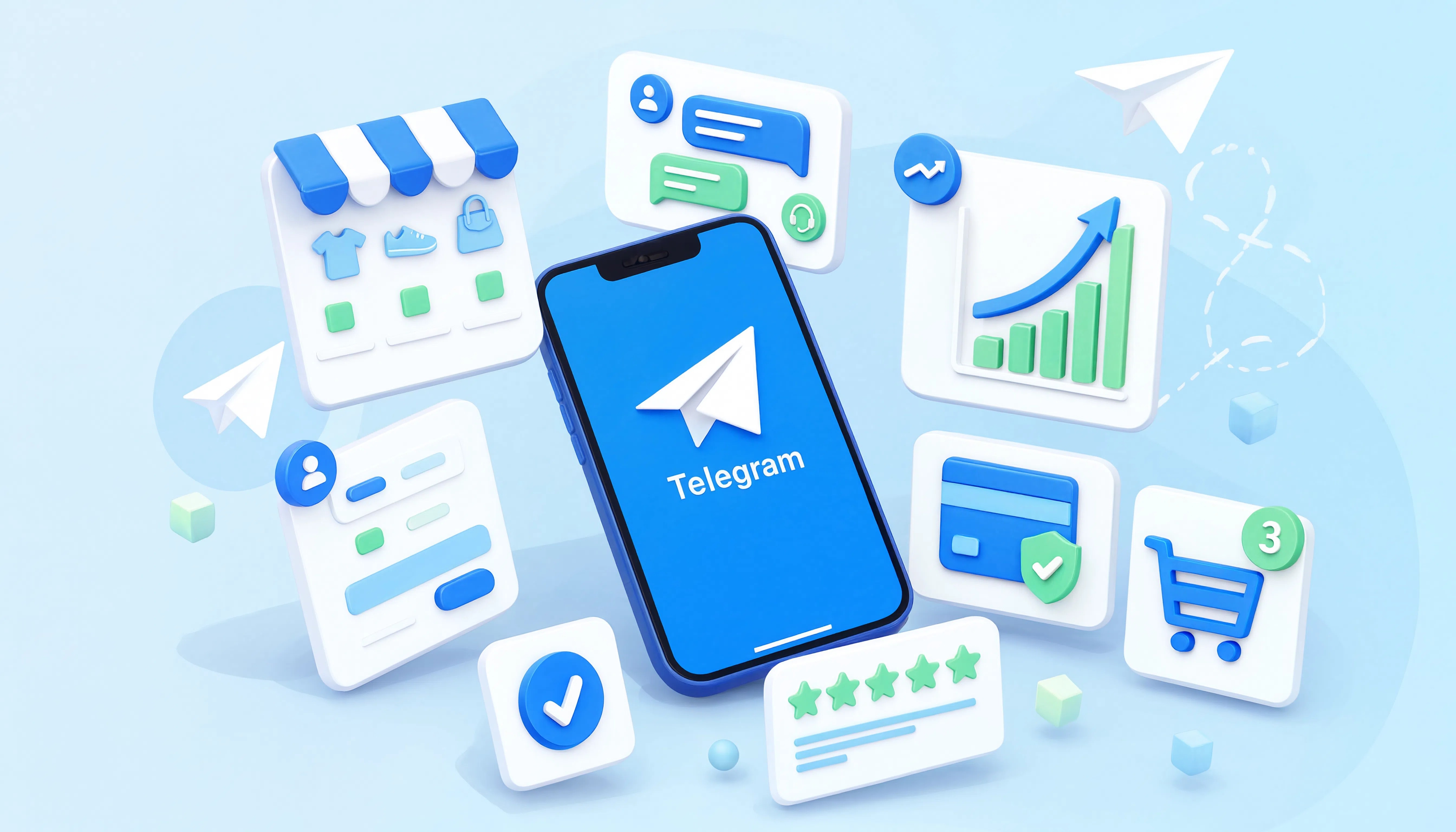 Интерфейс Telegram Mini App для бизнеса